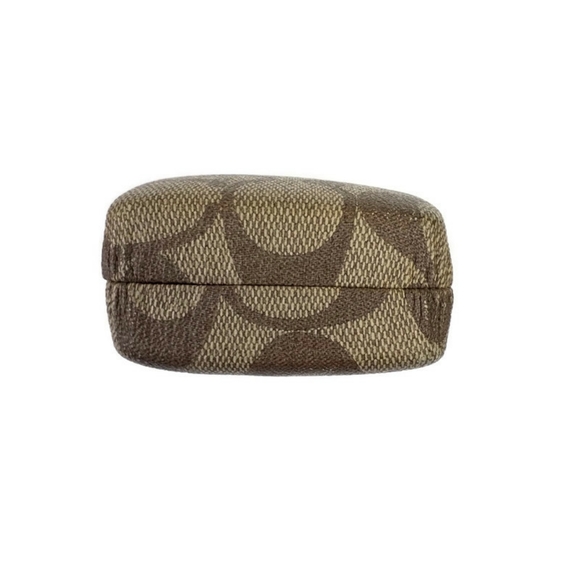 Coach Signature Tan Brown Rectangle Hard Clamshell Eyeglasses Sunglasses Case - Picture 5 of 11